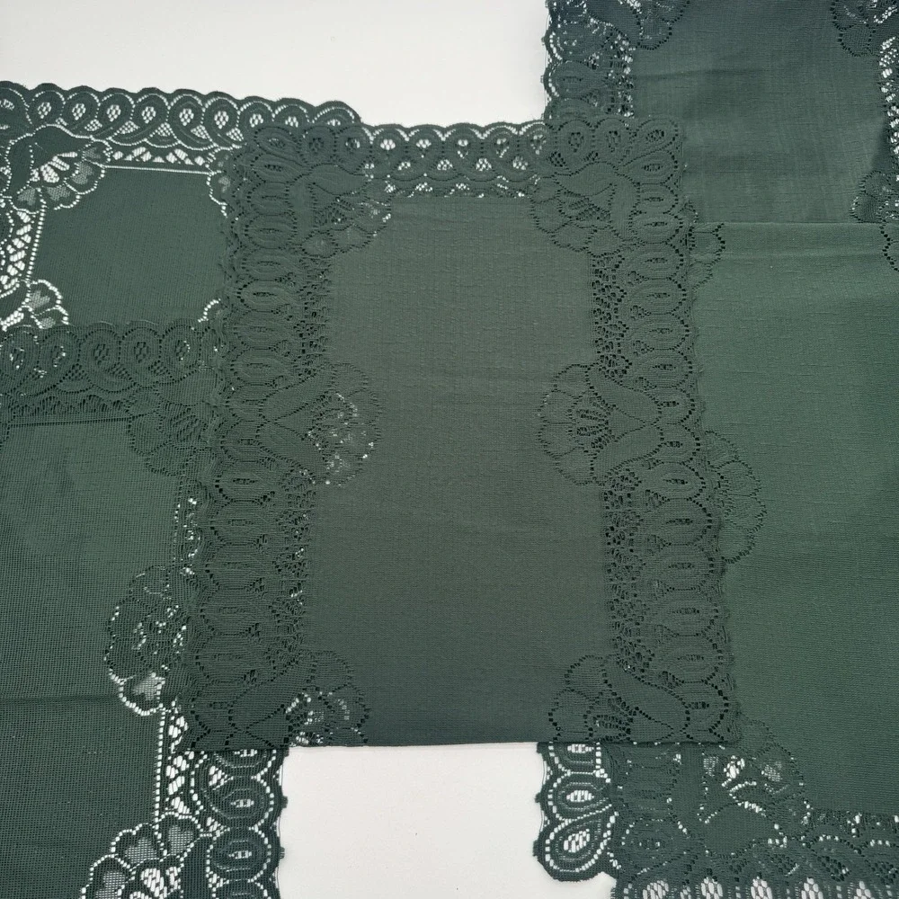 Vintage Green Lace Placemats & Table Runners Set 5 Floral‎ Scalloped Decor